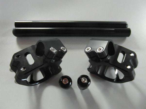 Handlebar Clamp Set 57 mm xp foldable black (Ducati)
